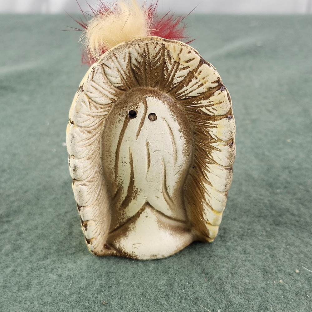 RARE Salt & Pepper Shaker Set: Porcelain Indian Heads Almco Made In Japan - Picture 4 of 12